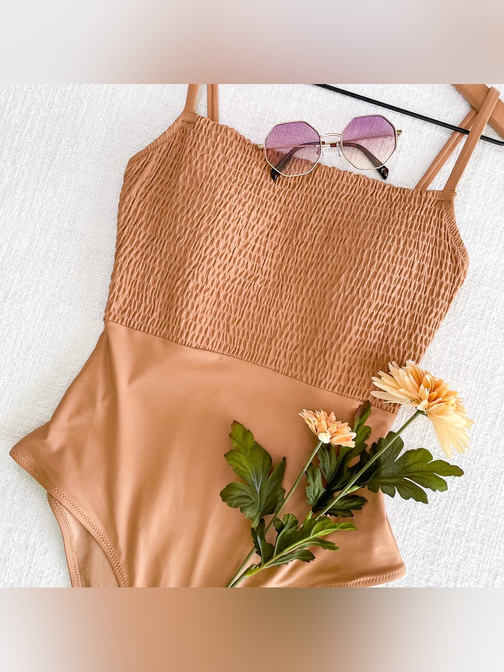Aerie smocked one piece swimsuit.